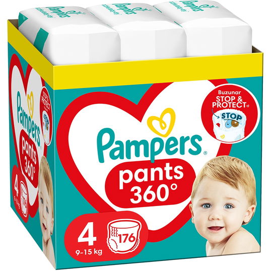 Scutece Pants Stop&Protect XXL Box Nr.4 pentru 9-15 kg, 176 bucati, Pampers