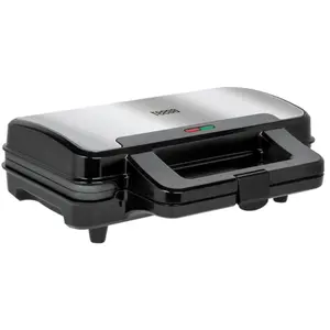 Aparat pentru preparat waffle Teesa TSA3225, 1000 W, 2 felii (Negru/Inox)
