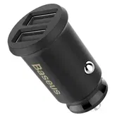 Incarcator Auto Baseus Grain, 2 porturi USB, 5 V, 2x 3.1 A, iluminare LED (Negru)