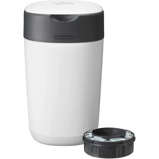Tommee Tippee Twist & Click White coș pentru scutece + casetă pentru coș 1 buc