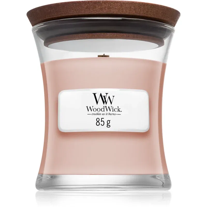 Woodwick Vanilla & Sea Salt lumânare parfumată cu fitil din lemn 85 g
