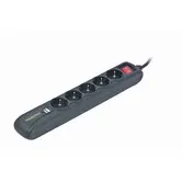 Prelungitor GEMBIRD SPG5-U2-5, Schuko x 5, USB x 2, 1.5m, 16A, protectie copii (Negru)