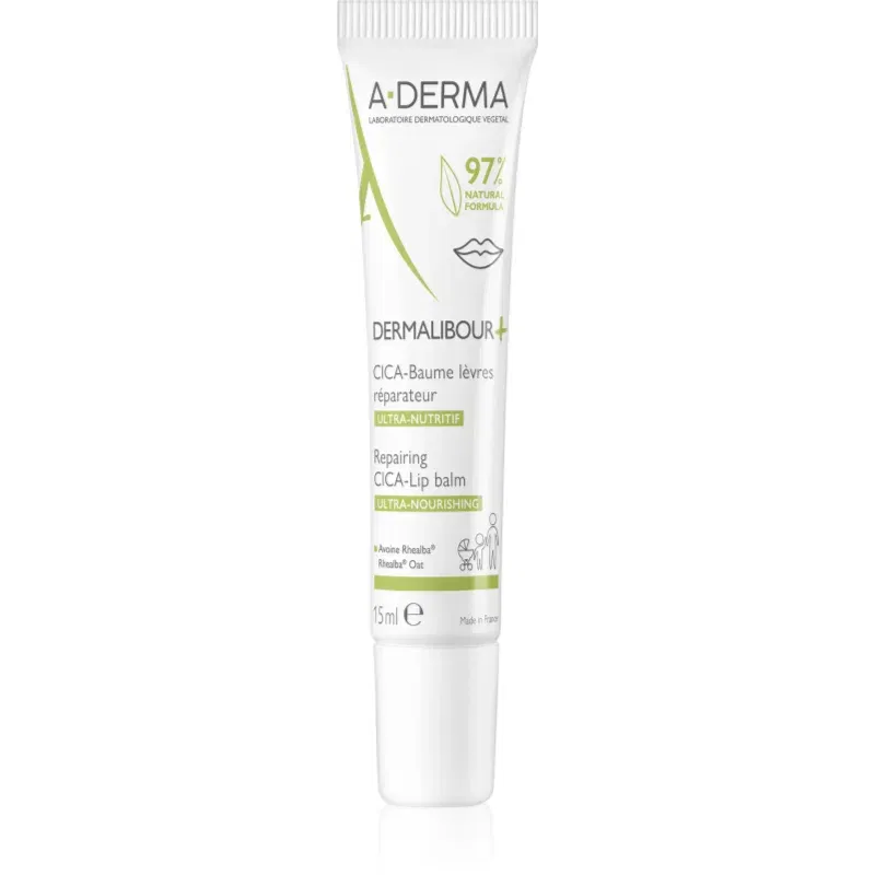 A-Derma Dermalibour+ balsam de buze nutritiv cu efect de hidratare 15 ml