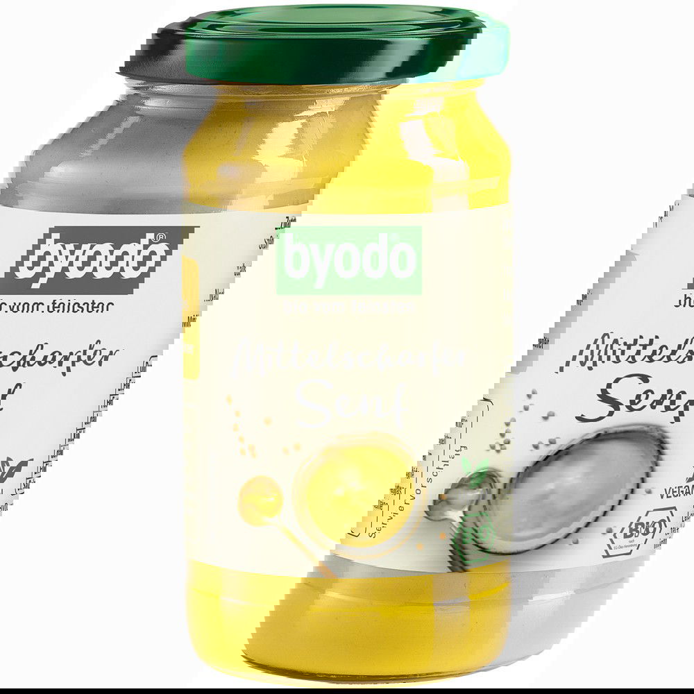 Mustar Bio usor picant fara gluten, 200ml, Byodoo