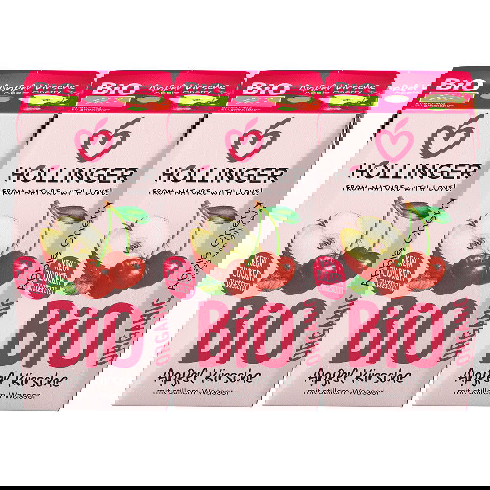 Nectar Bio de mere si cirese, 600ml, Hollinger