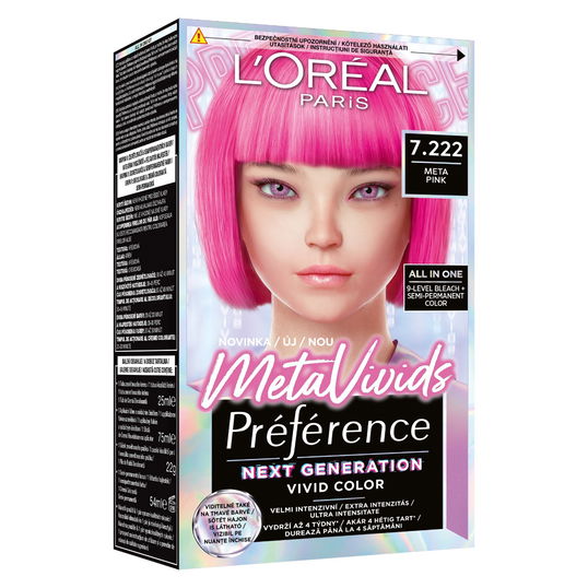 Vopsea de par semi-permanenta Preference MetaVivids 7.222 Meta Pink, 154ml, L`Oreal Paris