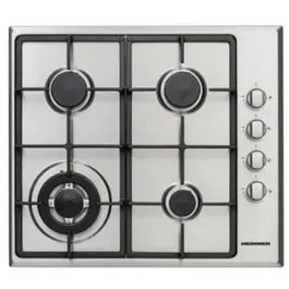 Plita incorporabila Heinner HBH-V4IWFSCIX, Gaz, 4 Arzatoare, Aprindere electrica integrata, Arzator Wok (Inox)