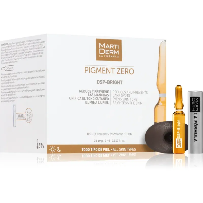 MartiDerm Pigment Zero DSP-BRIGHT ser pentru depigmentare cu vitamina C cu vitamina C 30x2 ml