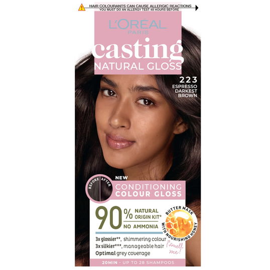 Vopsea de par semi-permanenta Casting Natural Gloss 223 Espresso Darkest Brown, 180ml, L`Oreal Paris