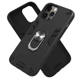 Protectie Spate Lemontti Armour Series 2in1 EDA00710703E pentru Apple iPhone 12 Pro Max + Suport ring magnetic (Negru)