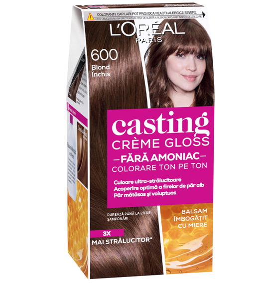 Vopsea de par semi-permanenta fara amoniac Casting Creme Gloss 600 Blond Inchis, 180ml, L`Oreal Paris