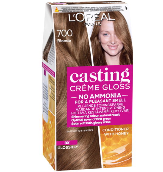 Vopsea de par semi-permanenta fara amoniac Casting Creme Gloss 700 Blonde, 180ml, L`Oreal Paris