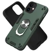 Protectie Spate Lemontti Armour Series 2 in 1 EDA00710701H pentru Apple iPhone 12 mini + Suport ring magnetic (Verde)