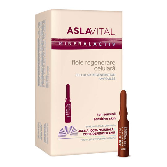 Fiole regenerare celulara Aslavital, 7 fiole x 2 ml, Farmec