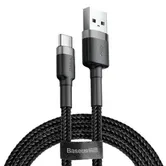 Cablu de date Baseus Cafule Series CATKLF-UG1, USB Type-C , 3 m, 2 A, 480 Mbps (Negru/Gri)