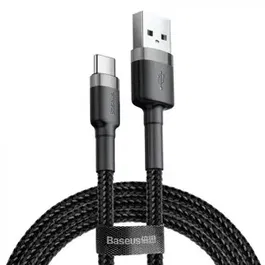 Cablu de date Baseus Cafule Series CATKLF-UG1, USB Type-C , 3 m, 2 A, 480 Mbps (Negru/Gri)