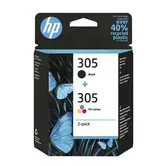 Set 2 cartuse cerneala HP 305, acoperire 220 pagini (Negru/Tricolor)