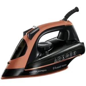 Fier de calcat Russell Hobbs Copper Express 23975-56, Talpa cupru, 2600 W, 315 ml (Negru/Cupru)