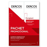 Pachet Sampon Dercos Energizant, 200 ml + 200 ml, Vichy