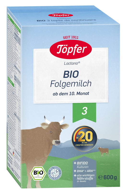 Formula de lapte praf Topfer 3 Bio de la 10 luni 600 g