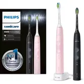 Set 2 Periute de dinti electrice PHILIPS Sonicare Protective Clean 4500 HX6830/35, 2 programe, 62000 miscari/min, 2 capete (Negru/Roz)