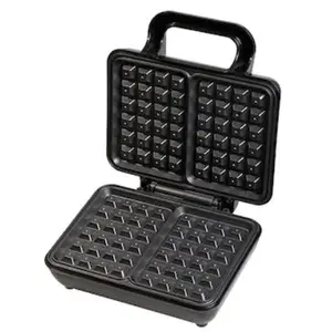 Aparat preparare waffle Lafe GFH-001, 1000 W, Placi antiaderente, Indicator luminos (Negru/Argintiu)