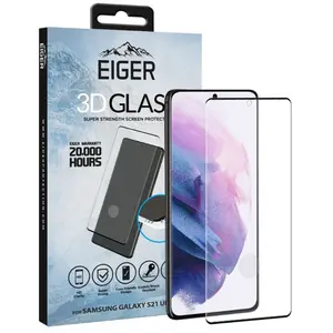 Folie Protectie Sticla Temperata Eiger 3D Case Friendly EGSP00699 pentru Samsung Galaxy S21 Ultra (Transparent/Negru)
