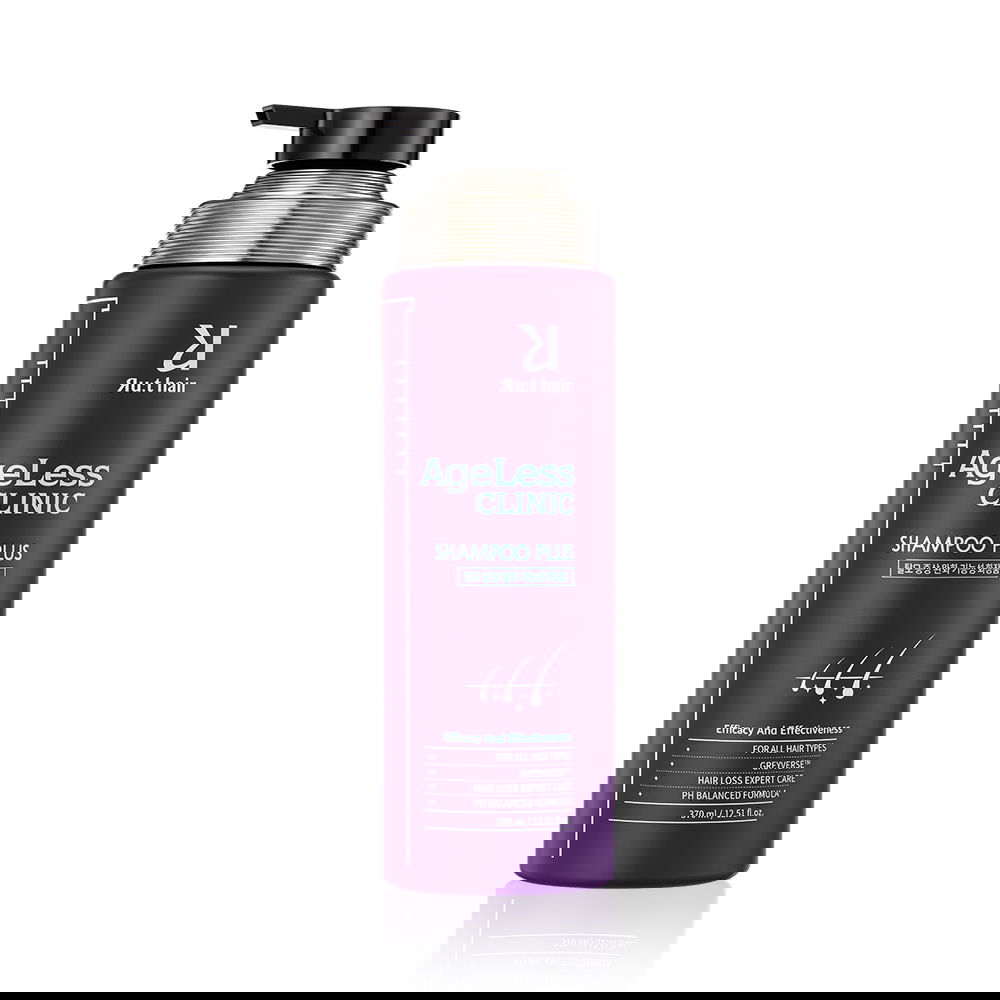 Sampon impotriva caderii parului cu efect de repigmentare a firelor albe Ageless Clinic Shampoo Plus, 370ml, Rut Hair