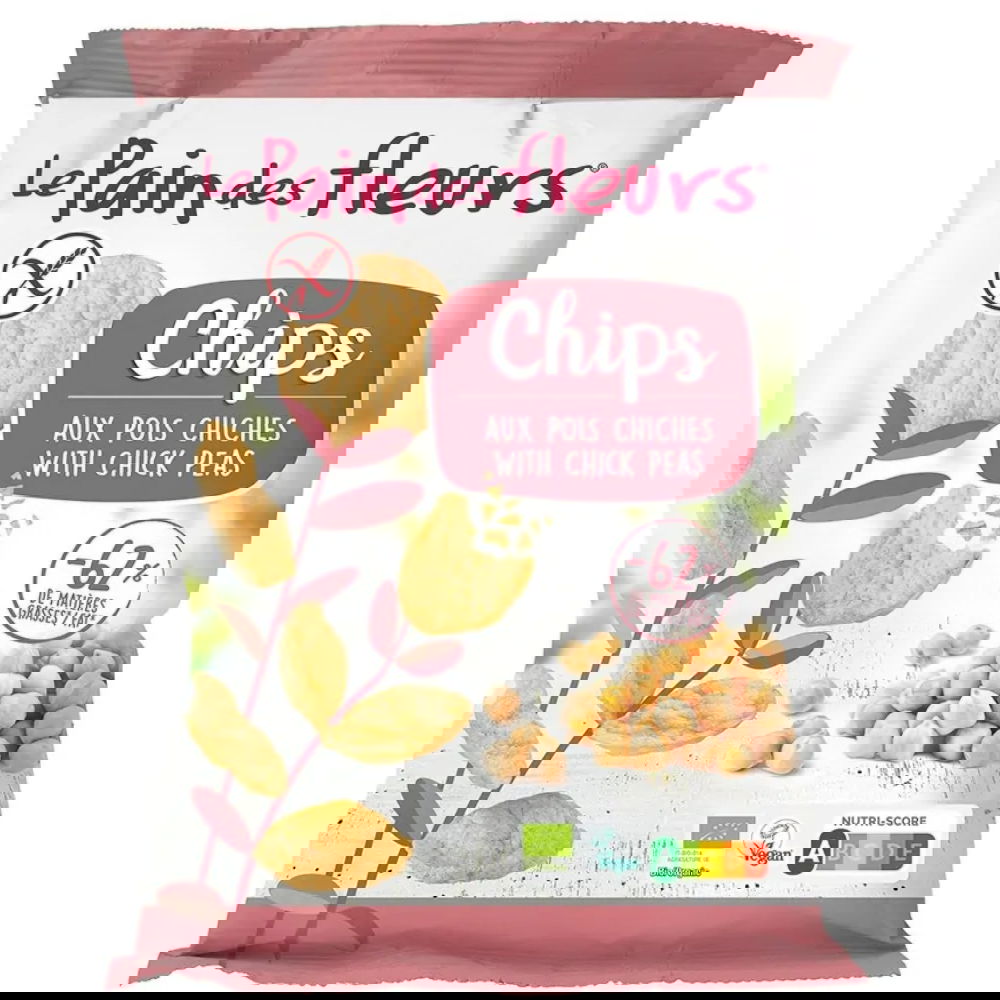 Chipsuri ecologice de naut fara gluten, 50g, Le Pain des Fleurs