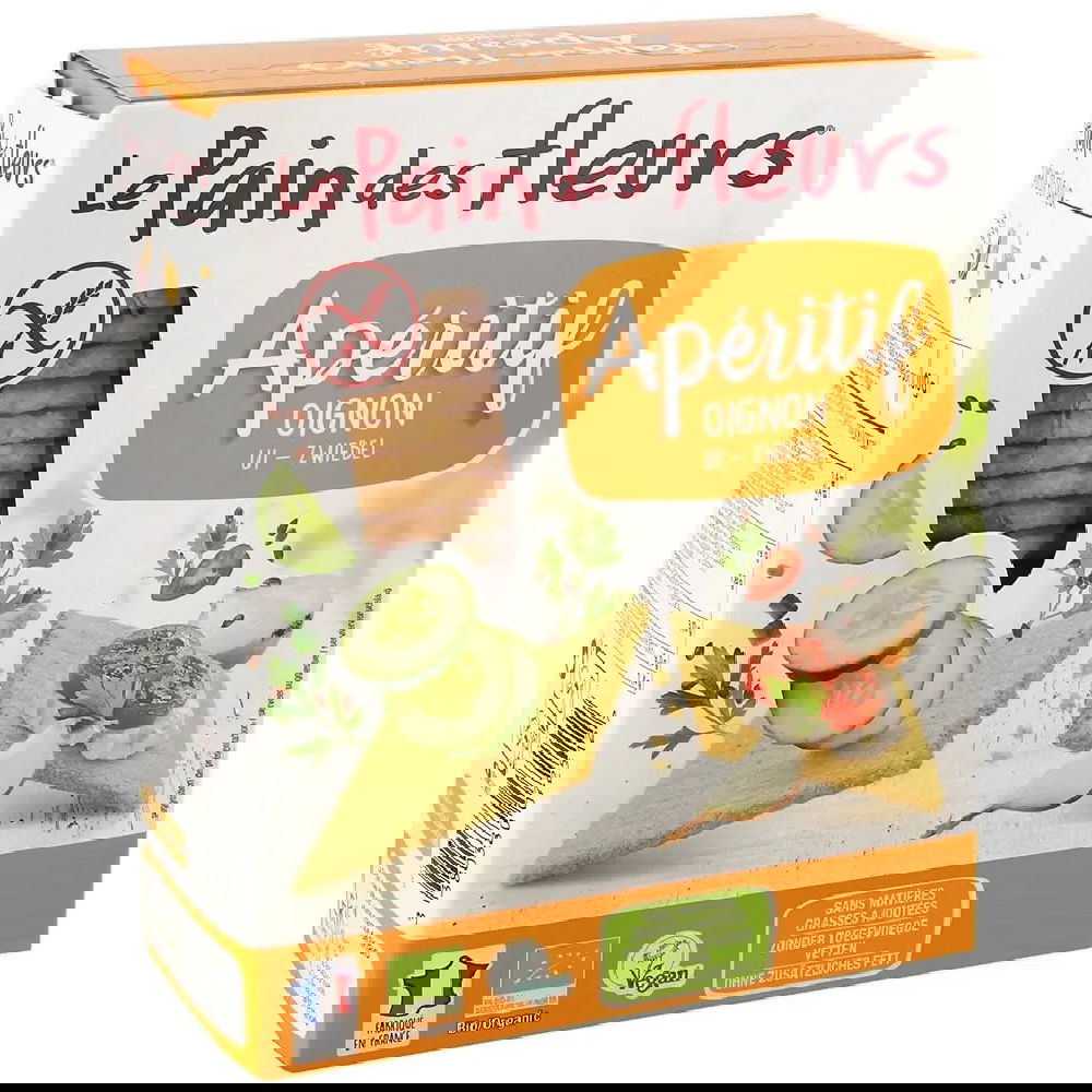 Turte crocante ecologice aperitiv cu ceapa fara gluten, 150g, Le Pain des Fleurs