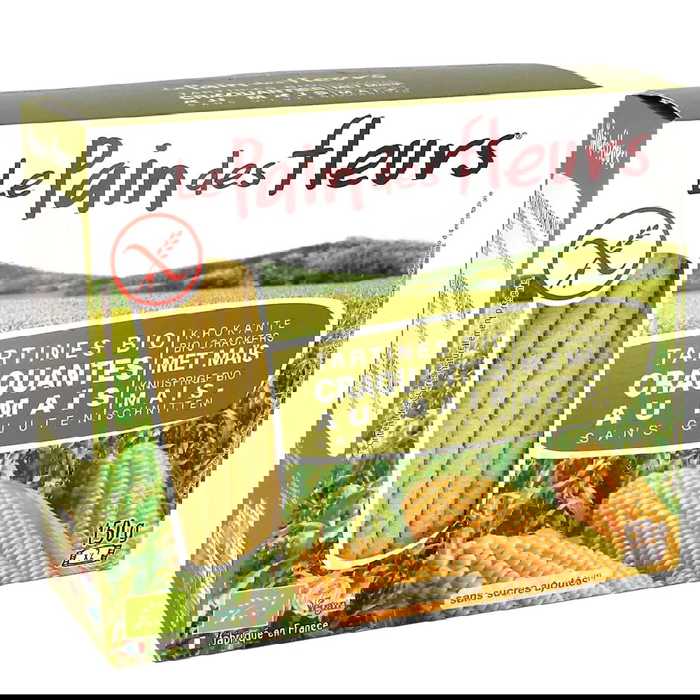 Turte crocante ecologice din porumb si orez fara gluten, 150g, Le Pain des Fleurs