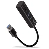 Hub USB Axagon HMA-CR3A, 3 x USB 3.2, Slot card SD/micro SD (Negru)