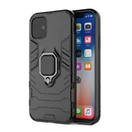 Protectie Spate Lemontti Ring Armor Kickstand LEMHRAIXIPN pentru Apple iPhone 11 Pro (Negru)