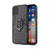 Protectie Spate Lemontti Ring Armor Kickstand LEMHRAIXIIN pentru Apple iPhone 12 / 12 Pro (Negru)