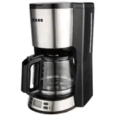 Cafetiera Zass ZCM 04 T, 1000 W, 1.5 L, Capacitate 10-12 cesti, Programare intarziata (Negru/Argintiu)