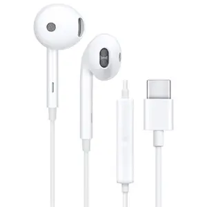 Casti stereo Oppo EarBuds MH135, In-Ear, USB Type-C, 1.2 m, Microfon, Control pe fir (Alb)