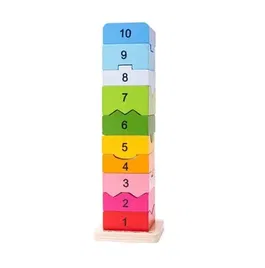Joc BigJigs Toys - Turnulet din lemn cu numere