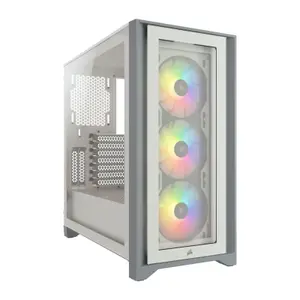 Carcasa Corsair iCUE 4000X RGB Tempered Glass, Middle Tower (Alb)