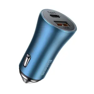 Incarcator auto Baseus CCJD-03 Golden, 1 x USB, 1 x USB-C, Quick Charge 3.0, Power Delivery 40W (Albastru)