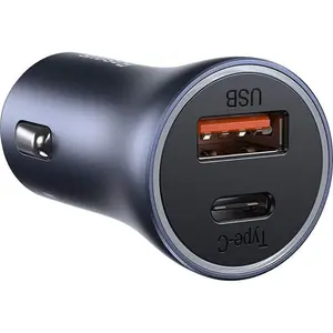 Incarcator auto Baseus CCJD-0G Golden, 1 x USB, 1 x USB-C, Quick Charge 3.0, Power Delivery 40W (Gri)