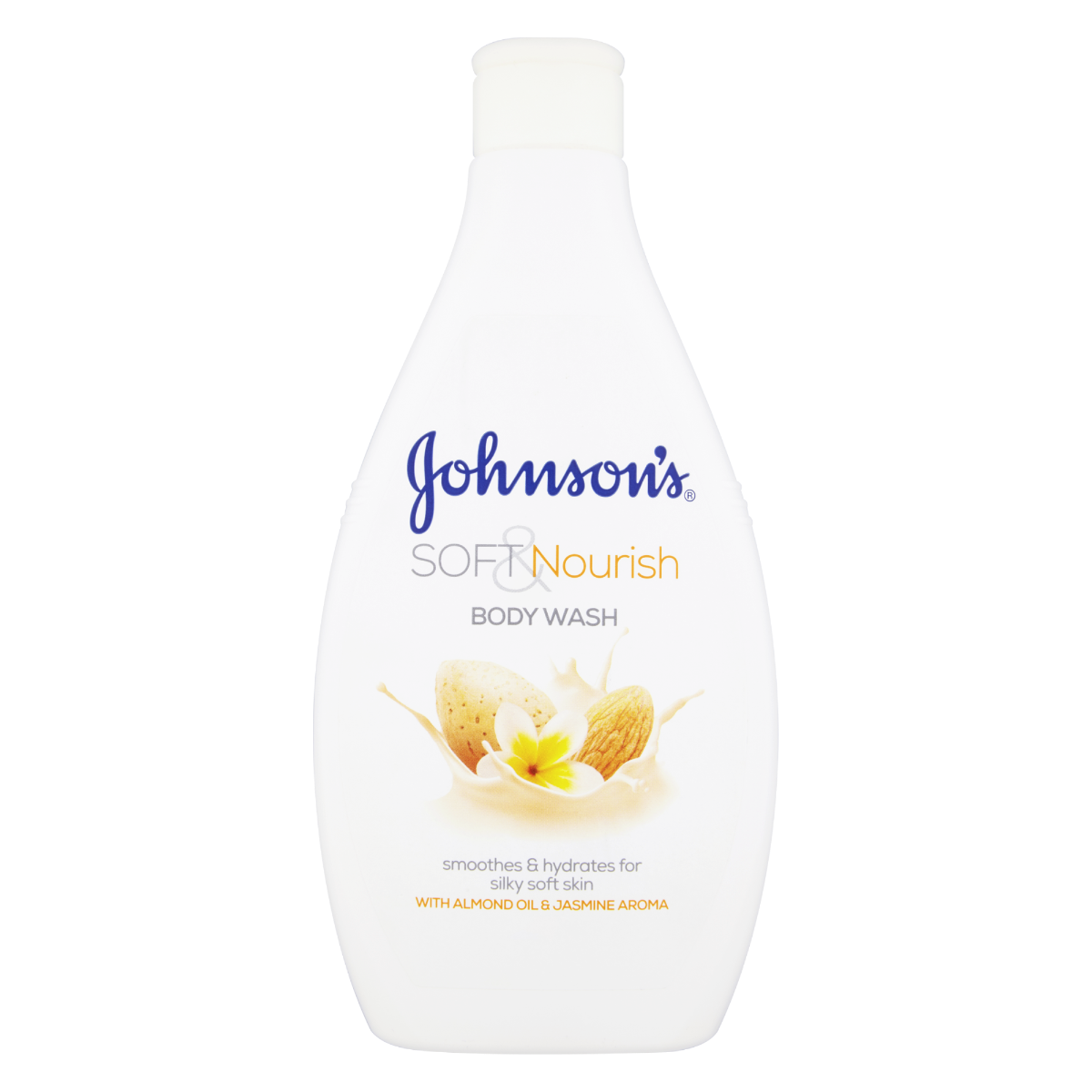 Gel de dus cu ulei de migdale si aroma de iasomie Soft & Nourish, 400ml, Johnson&Johson