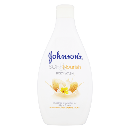 Gel de dus cu ulei de migdale si aroma de iasomie Soft & Nourish, 400ml, Johnson&Johson