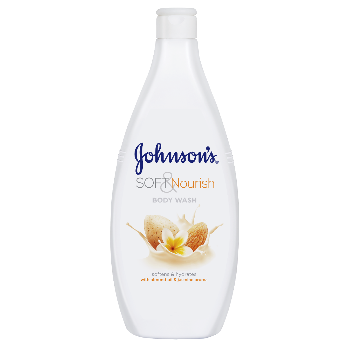 Gel de dus cu ulei de migdale si aroma de iasomie Soft & Nourish, 750ml, Johnson&Johson