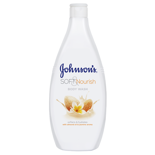 Gel de dus cu ulei de migdale si aroma de iasomie Soft & Nourish, 750ml, Johnson&Johson
