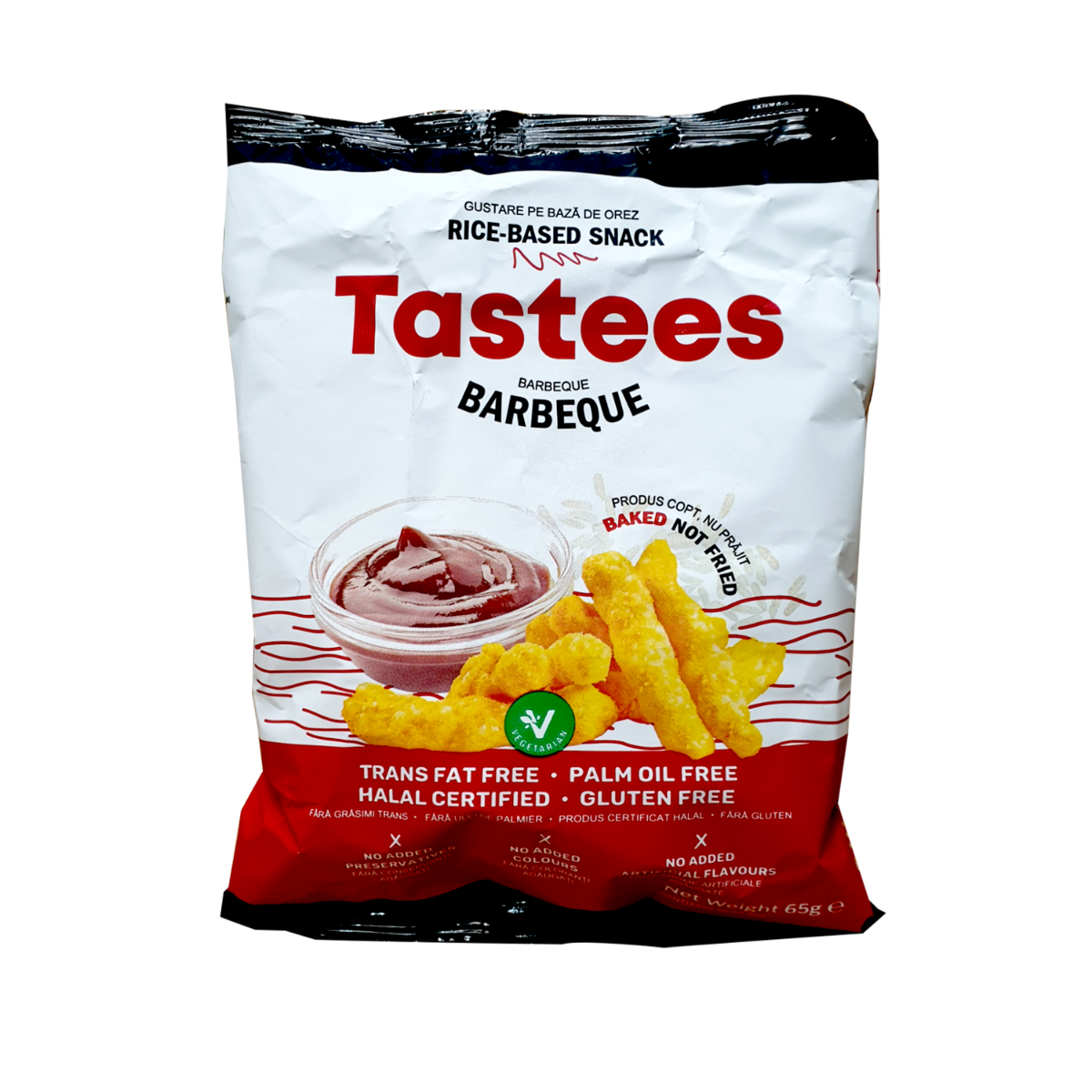 Snack din orez cu aroma de barbeque, 65g, Tastees