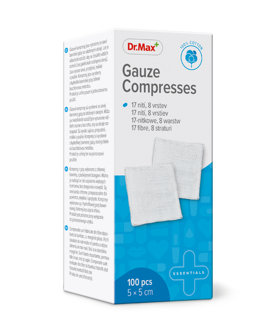 Dr. Max Comprese non-sterile 5x5cm, 100 bucati