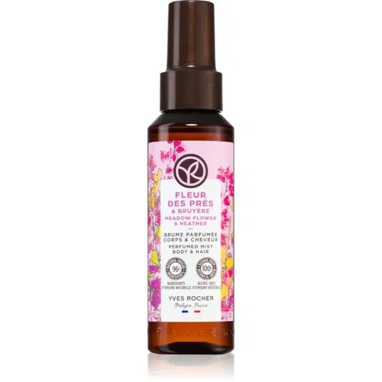 Yves Rocher Bain de Nature spray parfumat pentru corp și păr pentru femei Meadow Flower & Heather 100 ml