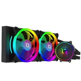 Cooler CPU AQIRYS Aquarius 240 AiO, 2 x 120mm, iluminare ARGB (Negru)