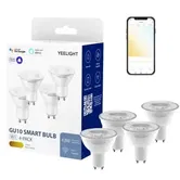 Set 4 Becuri Smart Yeelight LED GU10 Bulb W1, 4.8 W, 350 lm, Control Aplicatie (Alb)