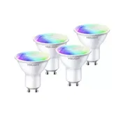 Set 4 Becuri Yeelight LED GU10 Smart Bulb W1, Multicolor, 4.5W, 350 lm, Control Aplicatie (Alb)